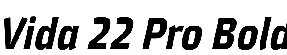 Vida 22 Pro Bold Italic Font Download Free